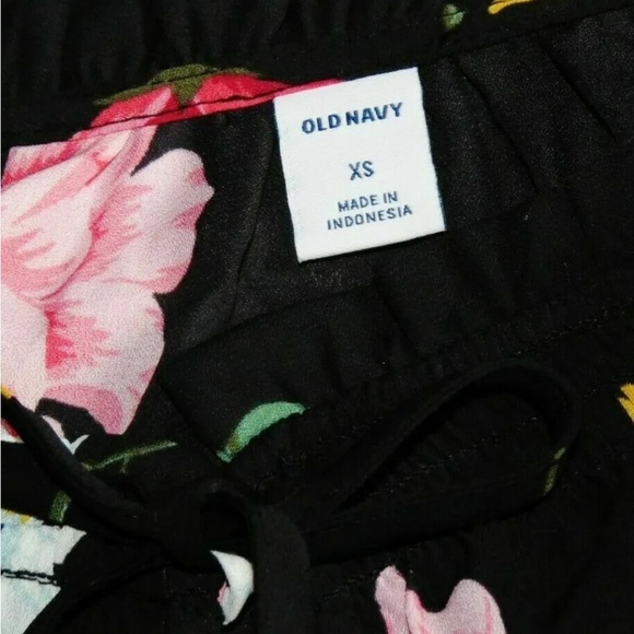 Old Navy Dress NEW Womens XS Floral Print Swing Long Sleeve X SMALL 0 2 Black - Picture 4 of 8